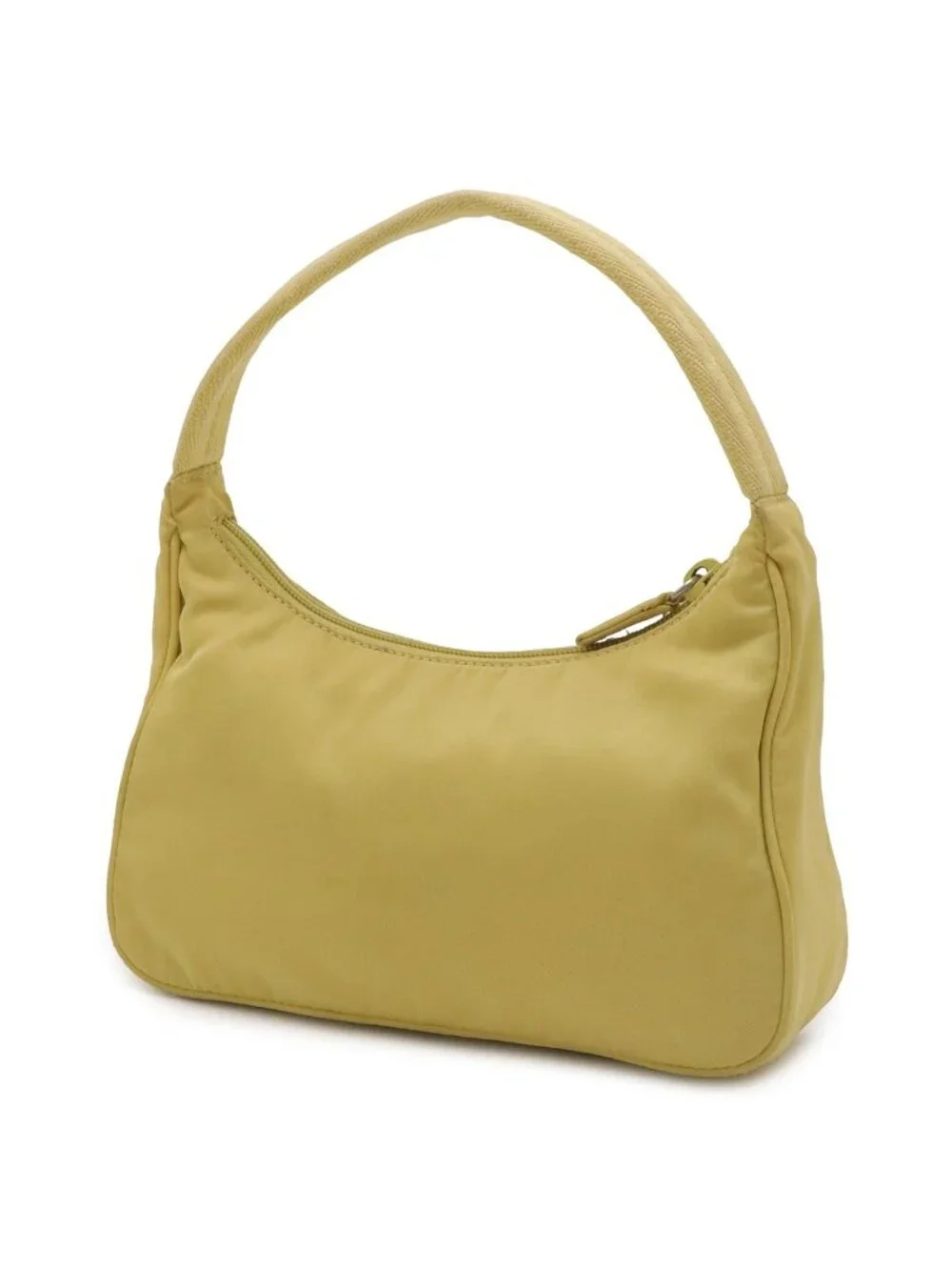 Prada Triangle Logo Pouch Mini Bag Party Nylon Yellow Silver
